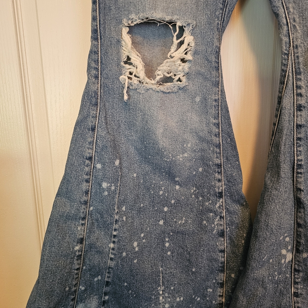 Torrid Blue Distressed Flare Jeans - Picture 4 of 9